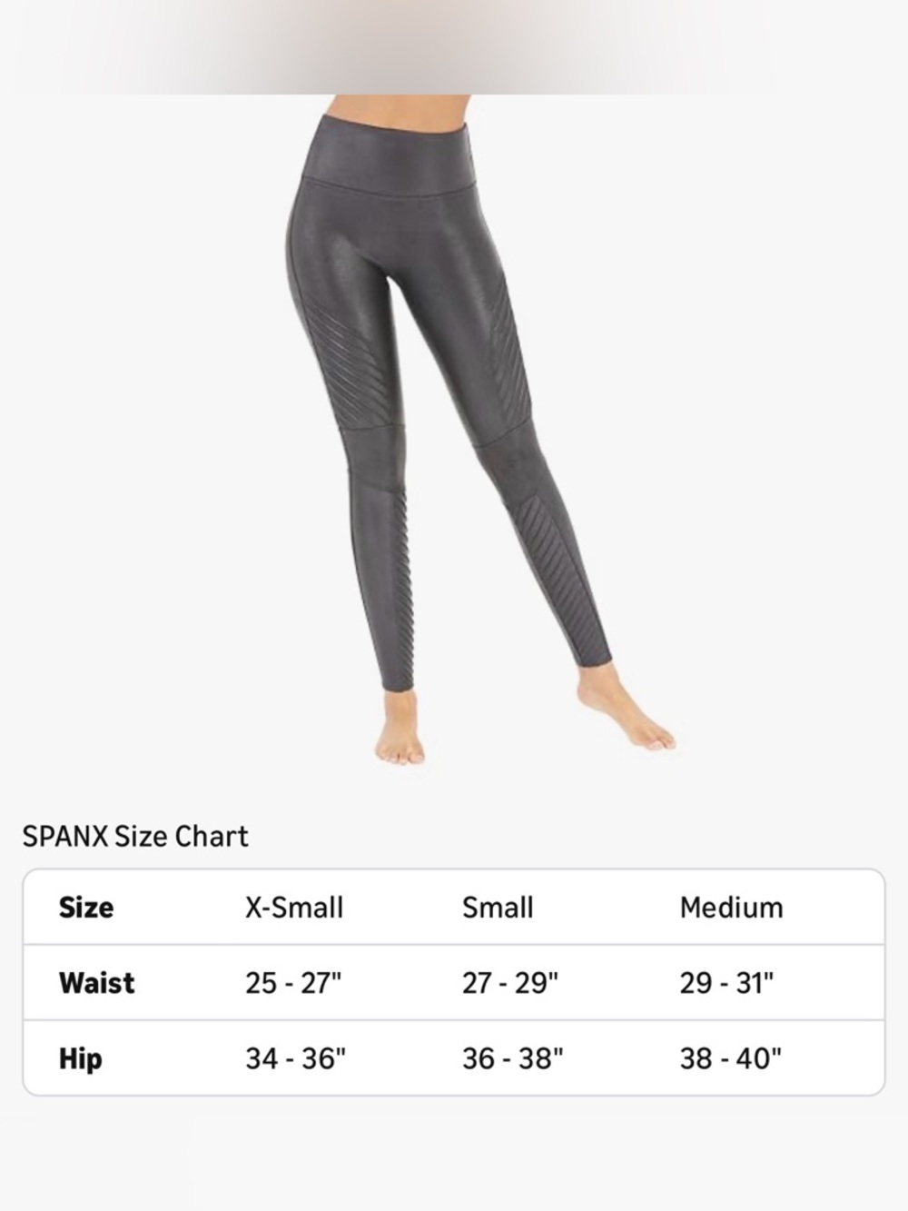 SPANX Shape Faux Leather Moto Leggings in Gunmetal - Picture 10 of 12